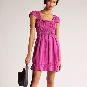 Anthropologie Smocked-Waist Mini Dress